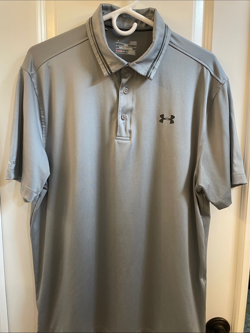 Under Armour Men’s Gray Performance Polo with Dark Logo